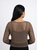 Open Knit Mesh Top with Inner Tank Top
