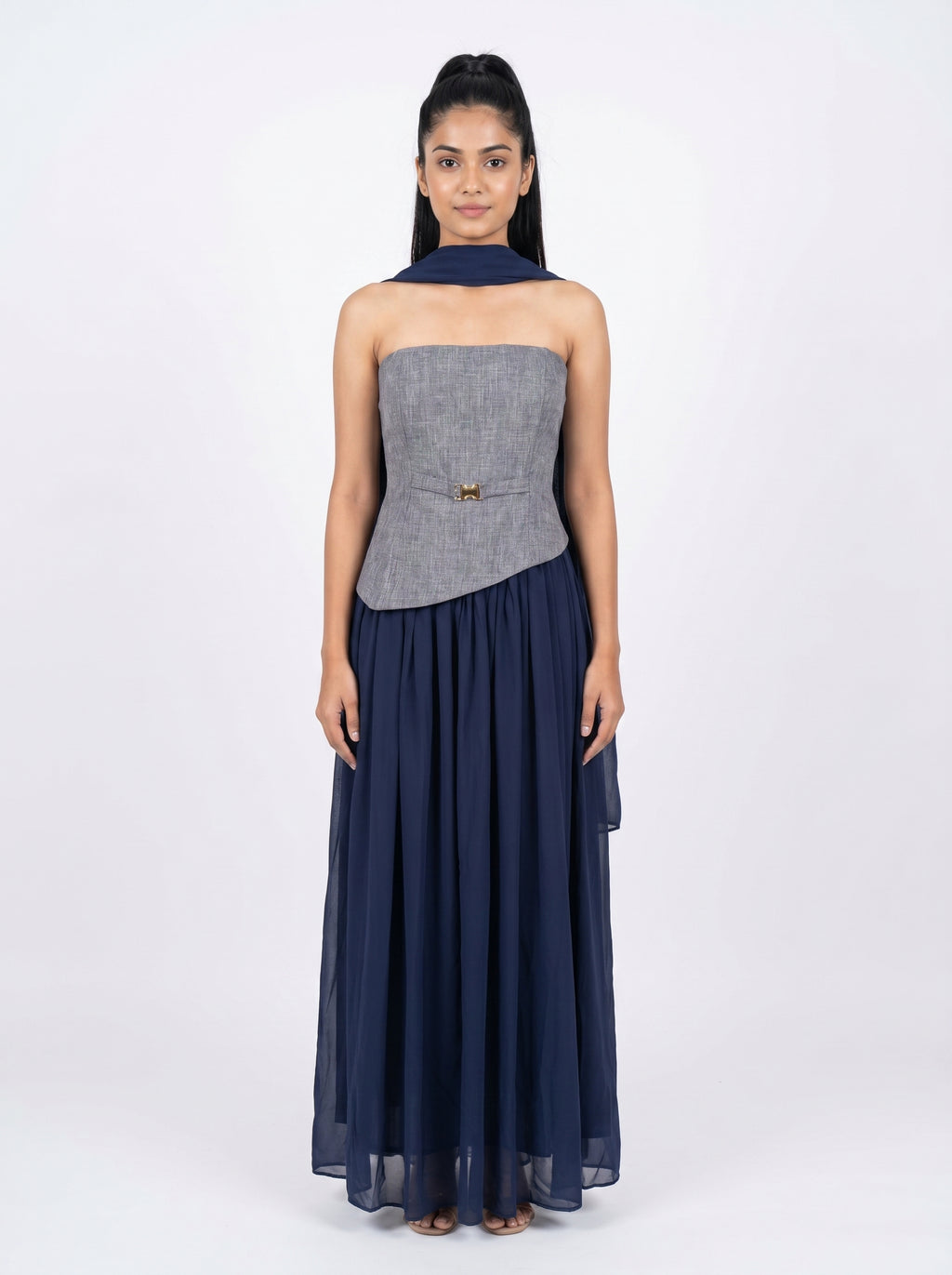 Strapless Layered Maxi Dress for Women
