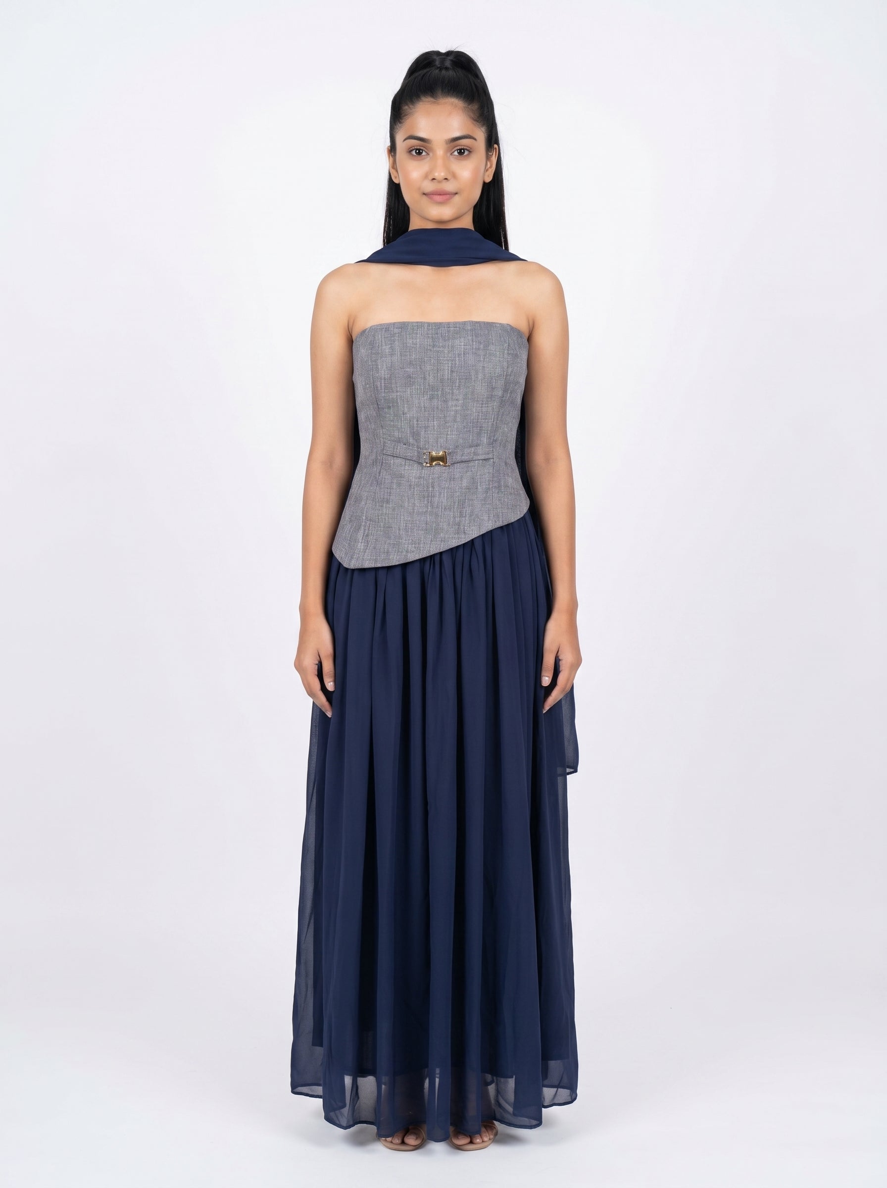 Strapless Layered Maxi Dress for Women