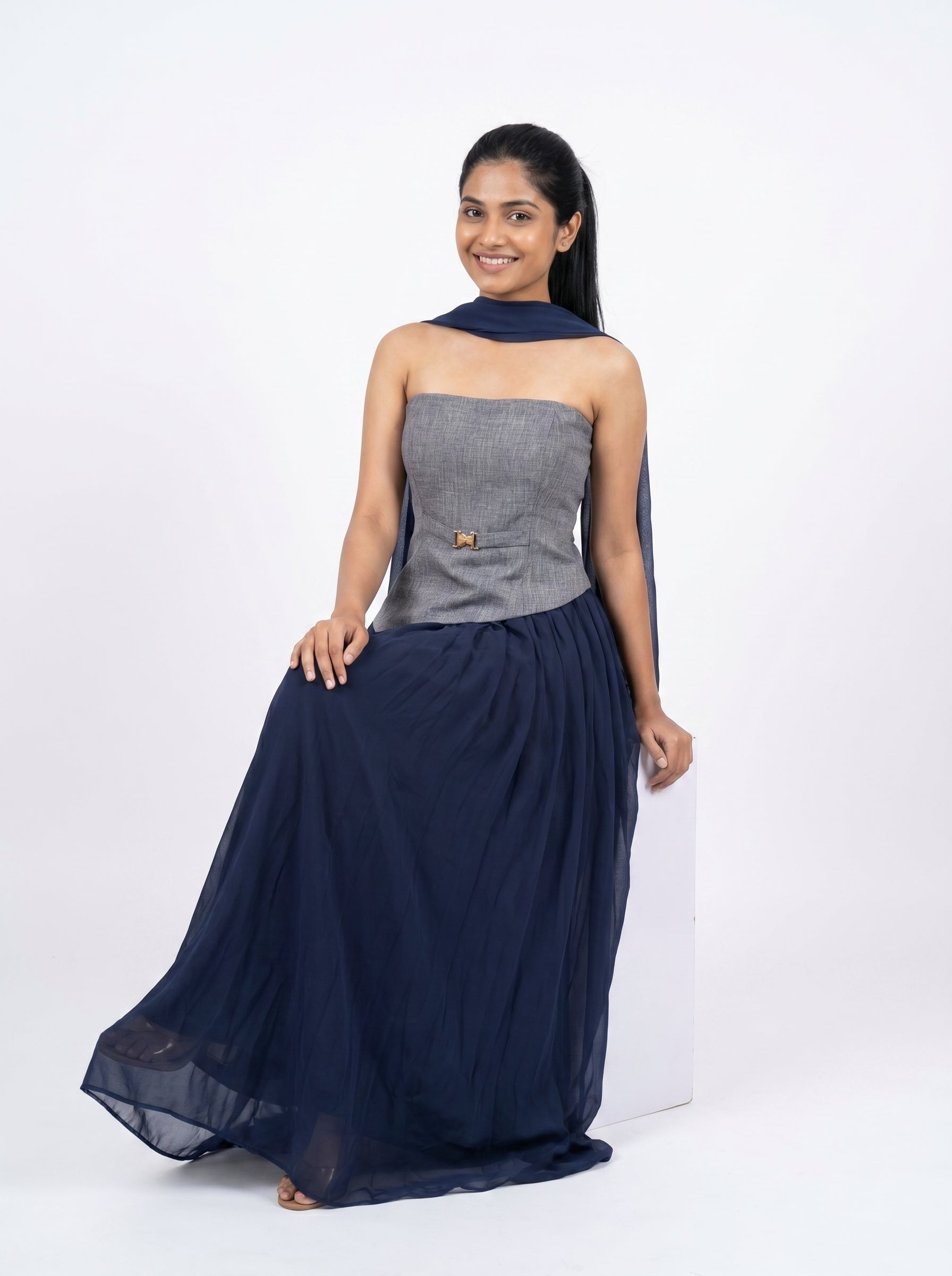 Strapless Layered Maxi Dress for Women