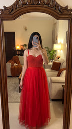 Pearl Embellished Evening Gown