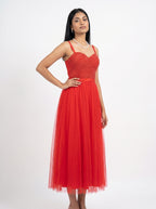 Pearl Embellished Evening Gown
