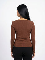 Wrap Style Buckle Detail Top for Women