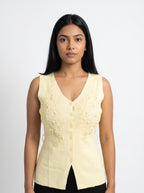 Floral Embroidered Pearl Detail Knit Top for Women