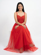 Pearl Embellished Evening Gown