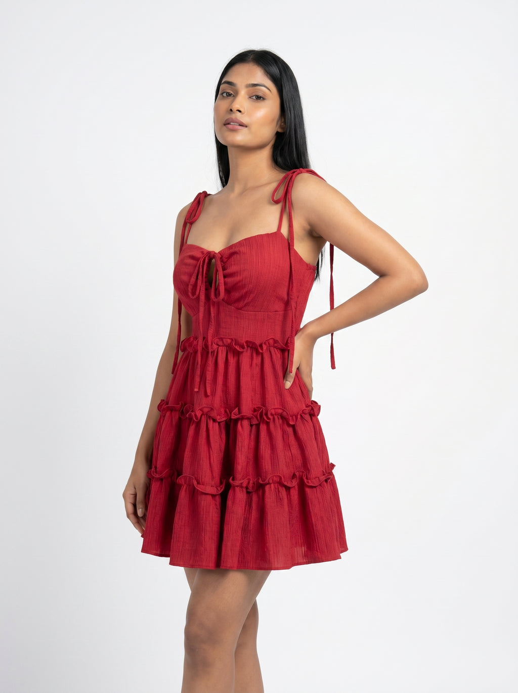 Scarlet Tiered Ruffle Mini Dress for Women