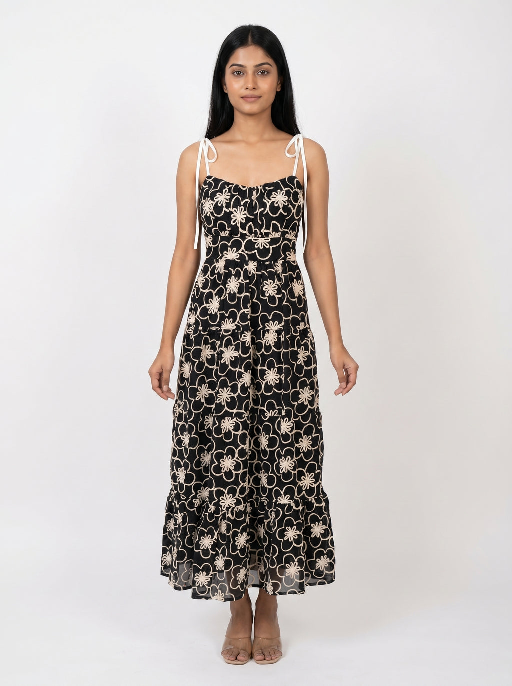 Floral Print Tiered Midi Dress for Women - Grlboss Fashion Store