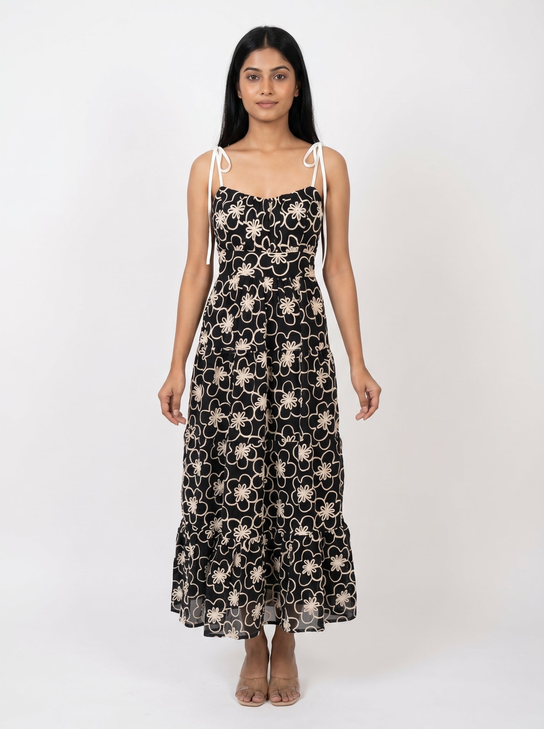 Floral Print Tiered Midi Dress for Women - Grlboss Fashion Store