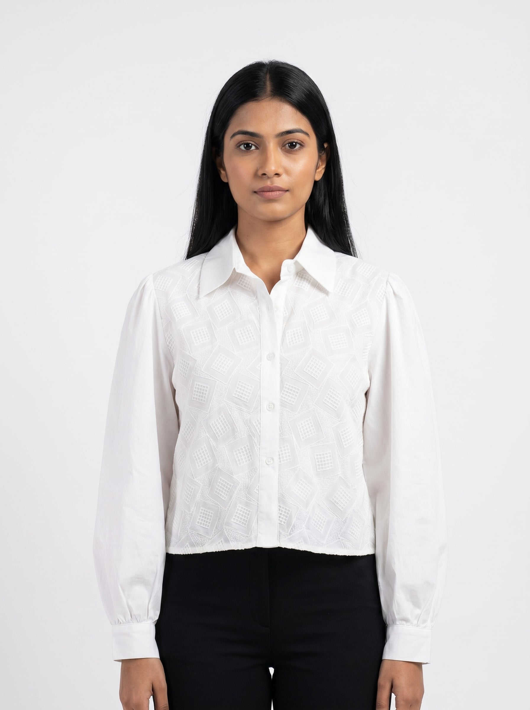 Textured Cropped Shirt for Women - Grlboss Fashion Store