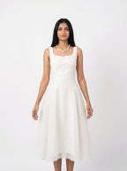 Elegant Pleated Midi Dress for Women