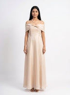 Off-Shoulder Satin Maxi Dress for Women
