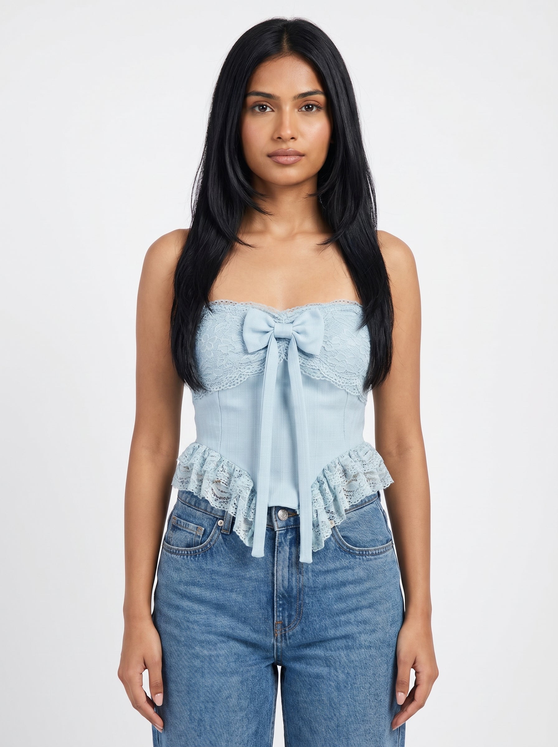 Lace Bow Crop Top