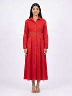 Classic Shirt Midi Dress for Women