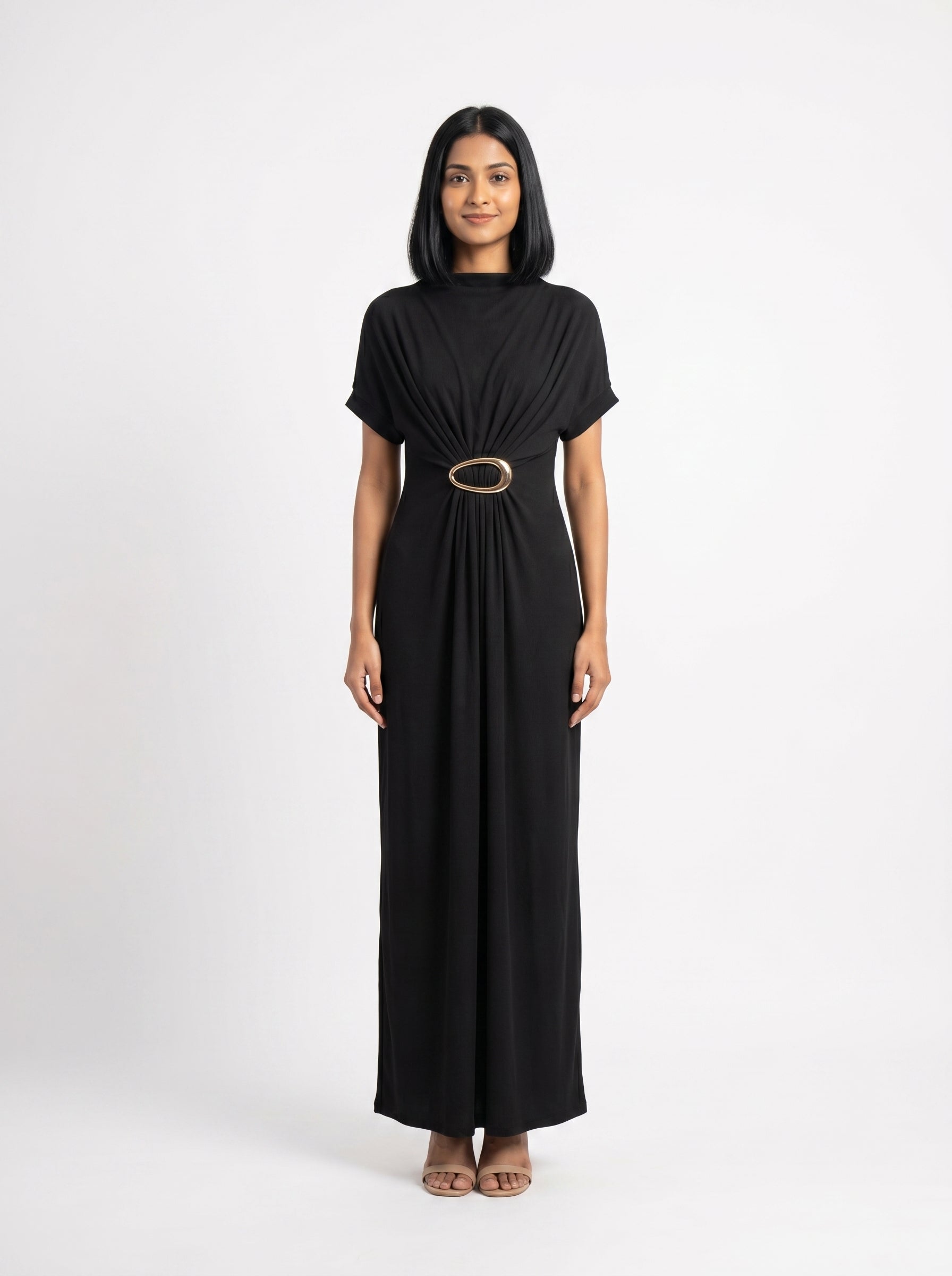 Elegant Ring Detail Maxi Dress for Women