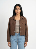 Two Piece Cropped Shirt Set for Women