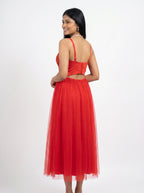 Pearl Embellished Evening Gown
