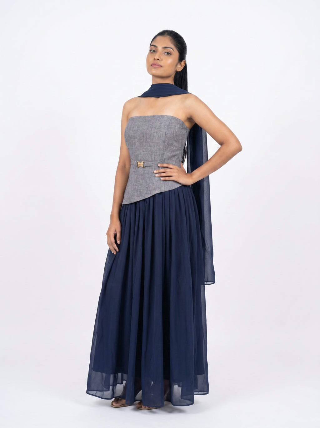 Strapless Layered Maxi Dress for Women