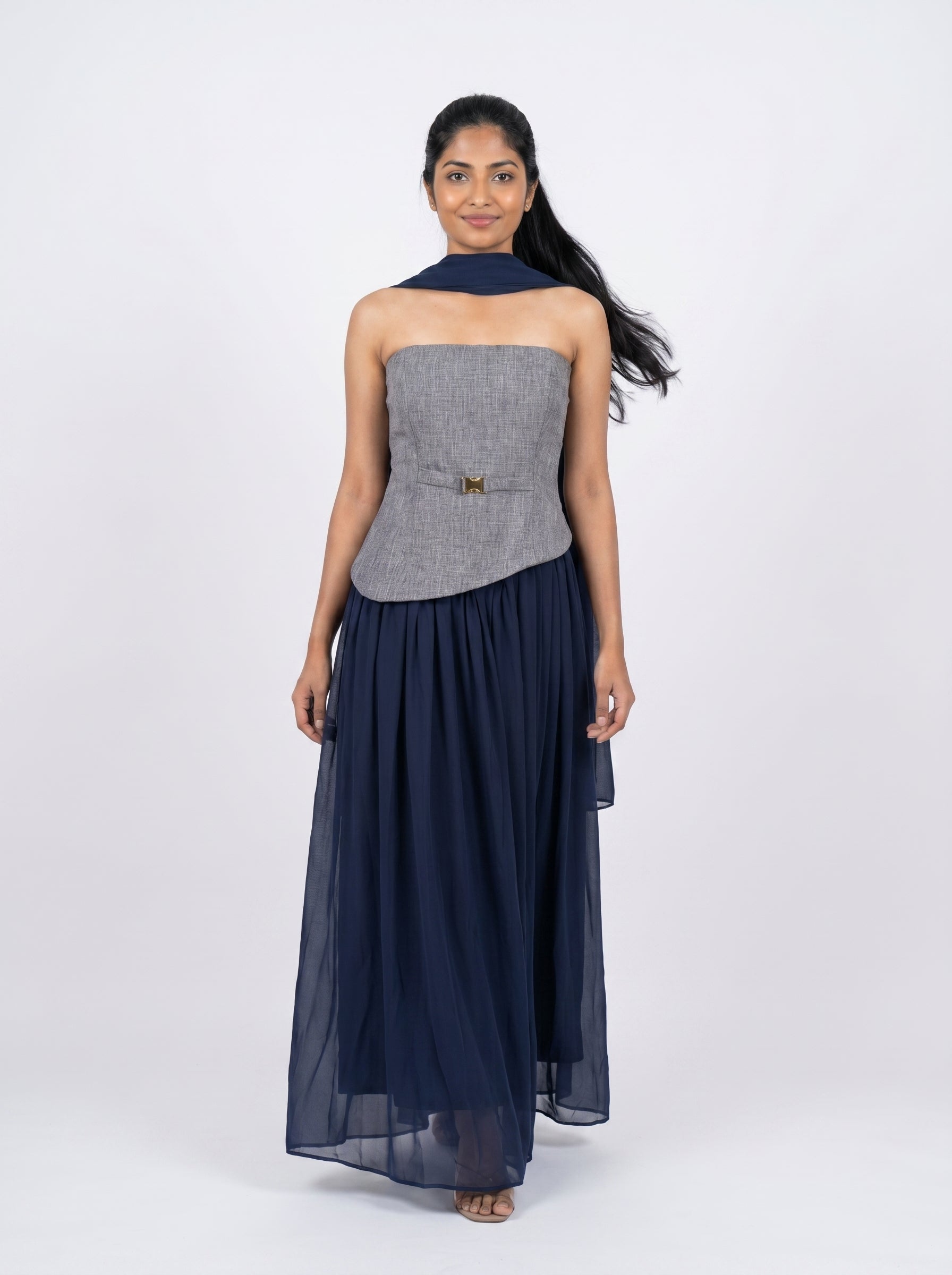 Strapless Layered Maxi Dress for Women