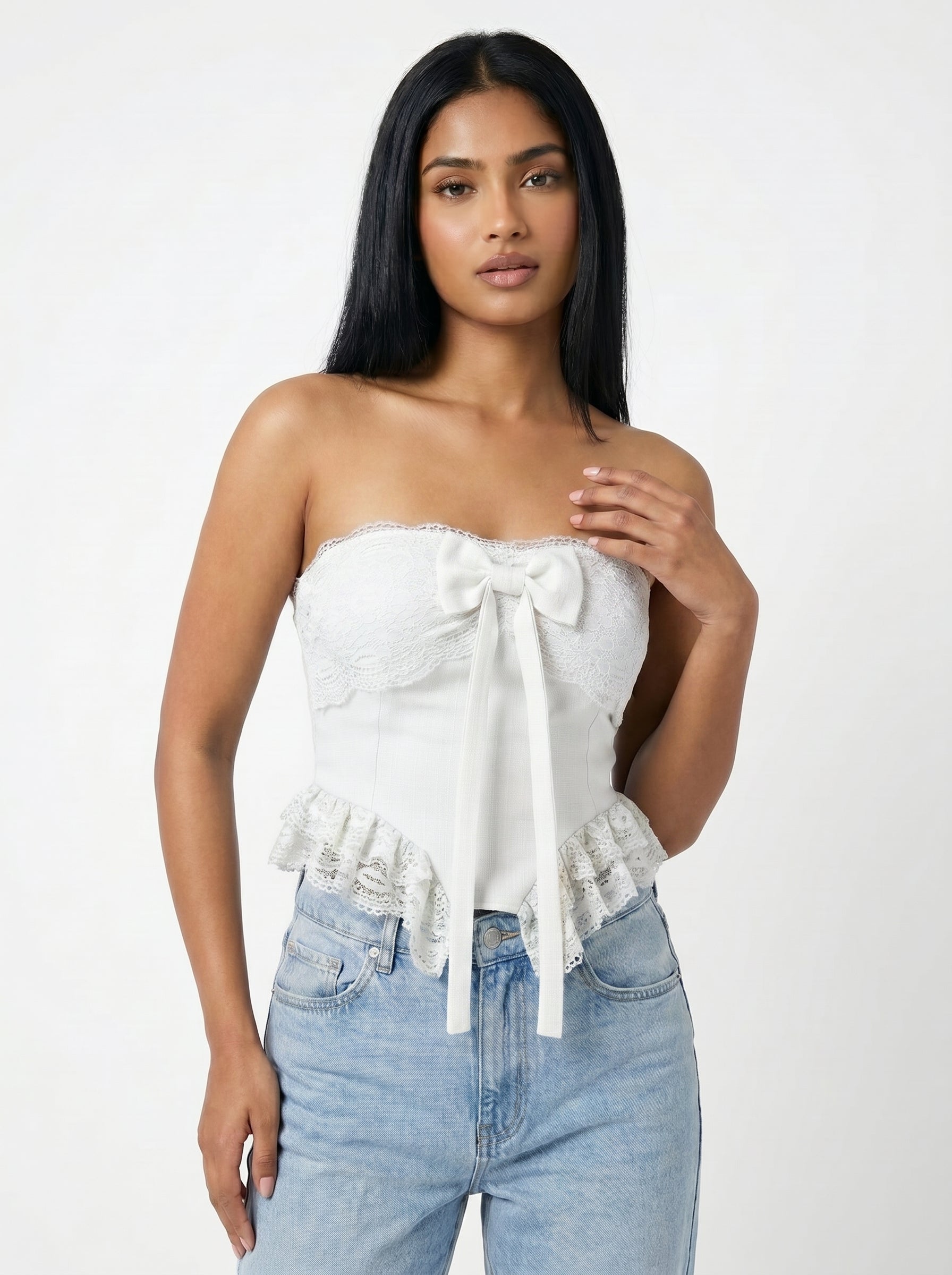 Lace Bow Crop Top