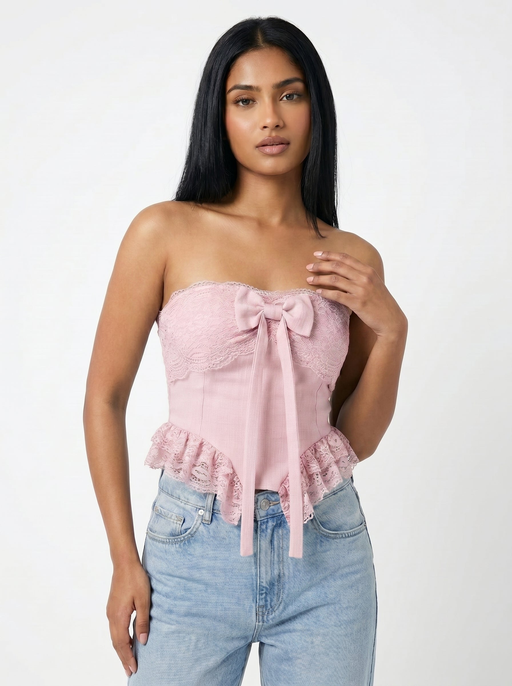 Lace Bow Crop Top