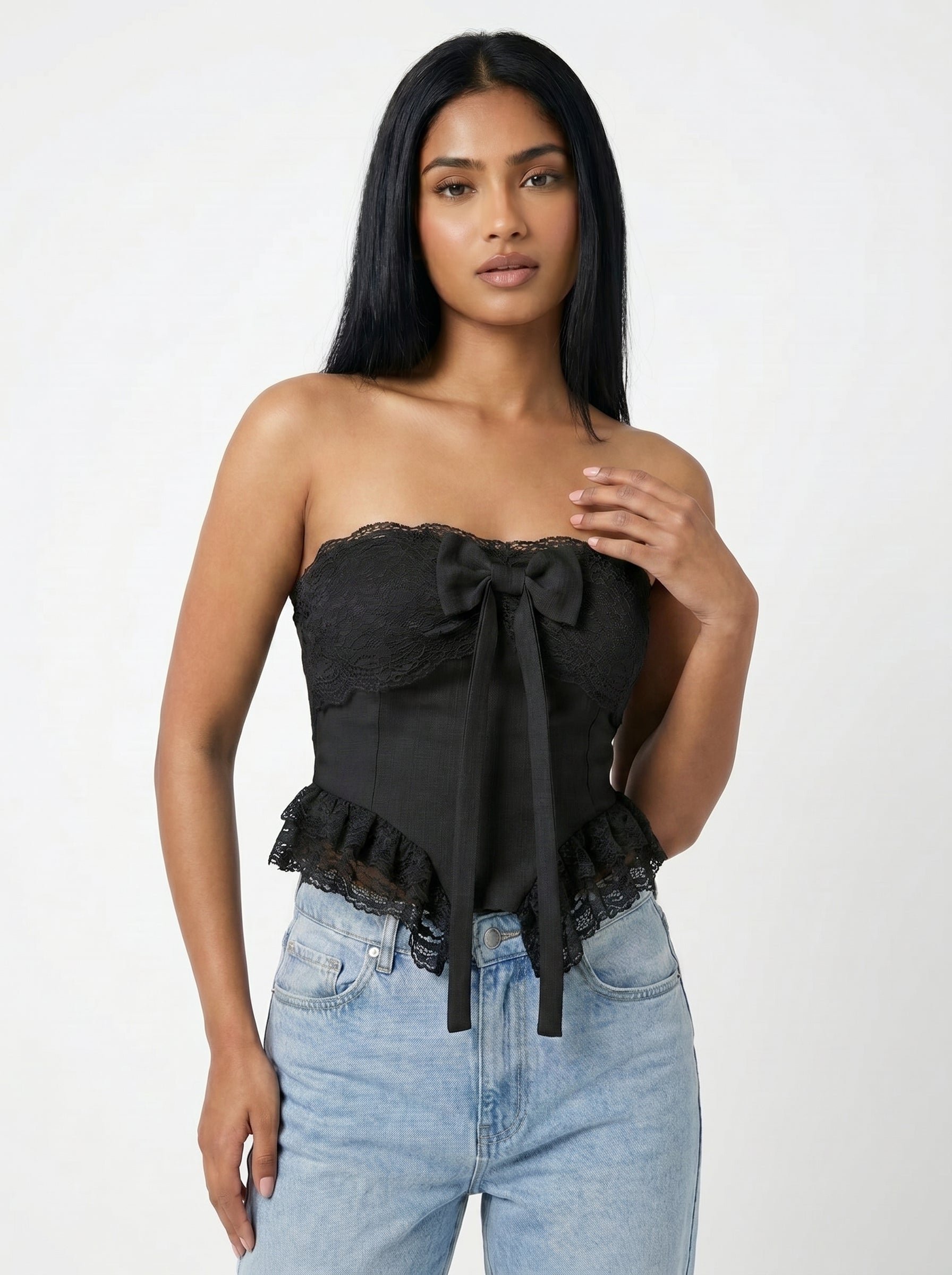 Lace Bow Crop Top