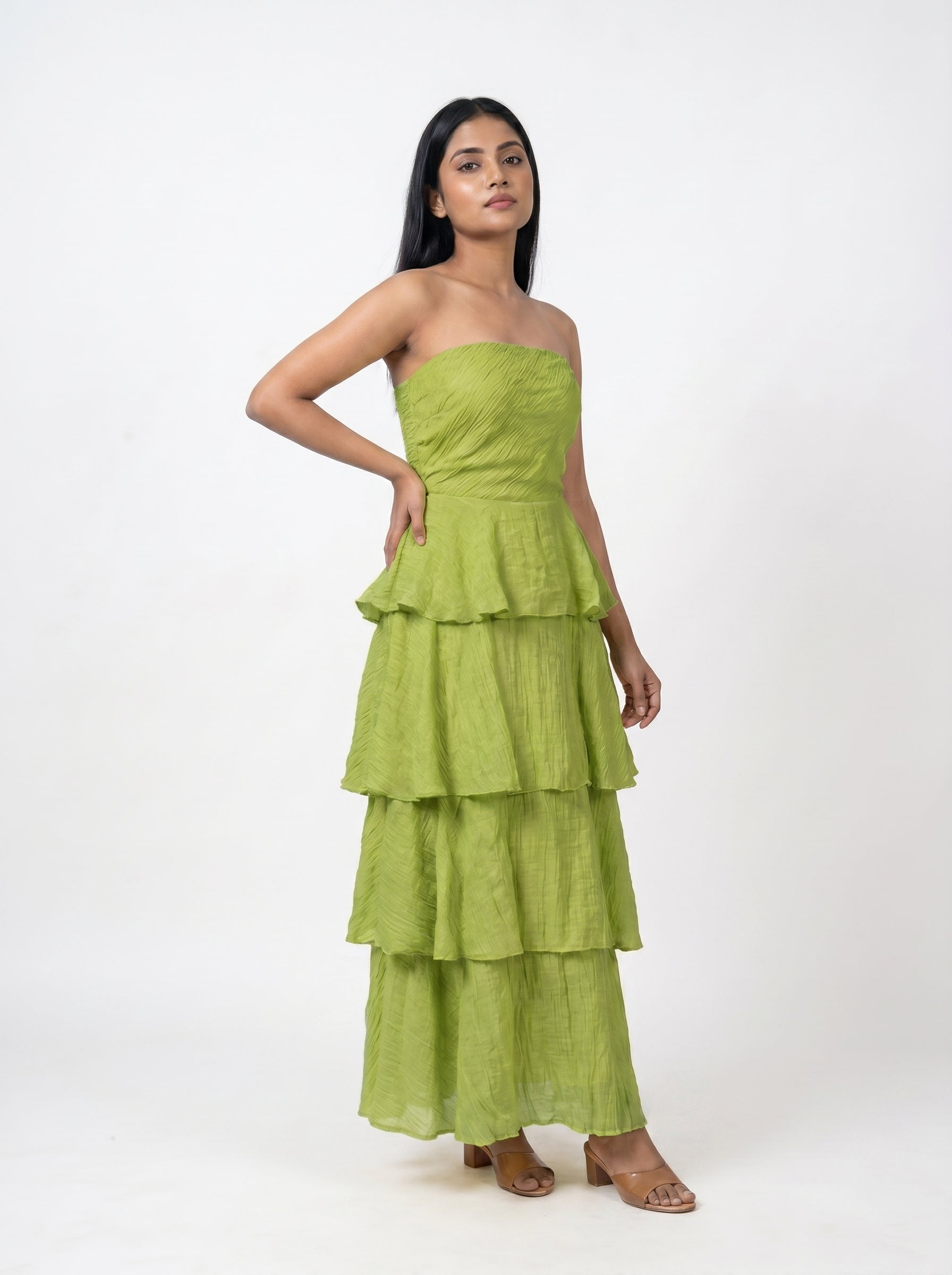 Layered Tube Midi Dress for Women