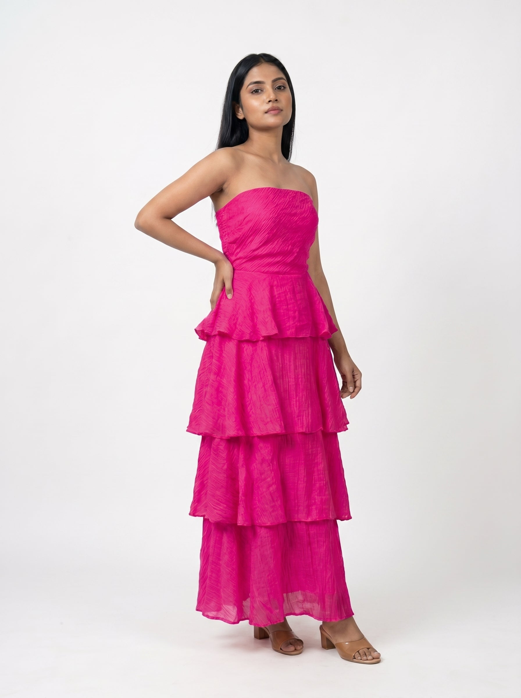 Layered Tube Midi Dress for Women