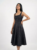 Baby Pink Velvet A-Line Midi Dress