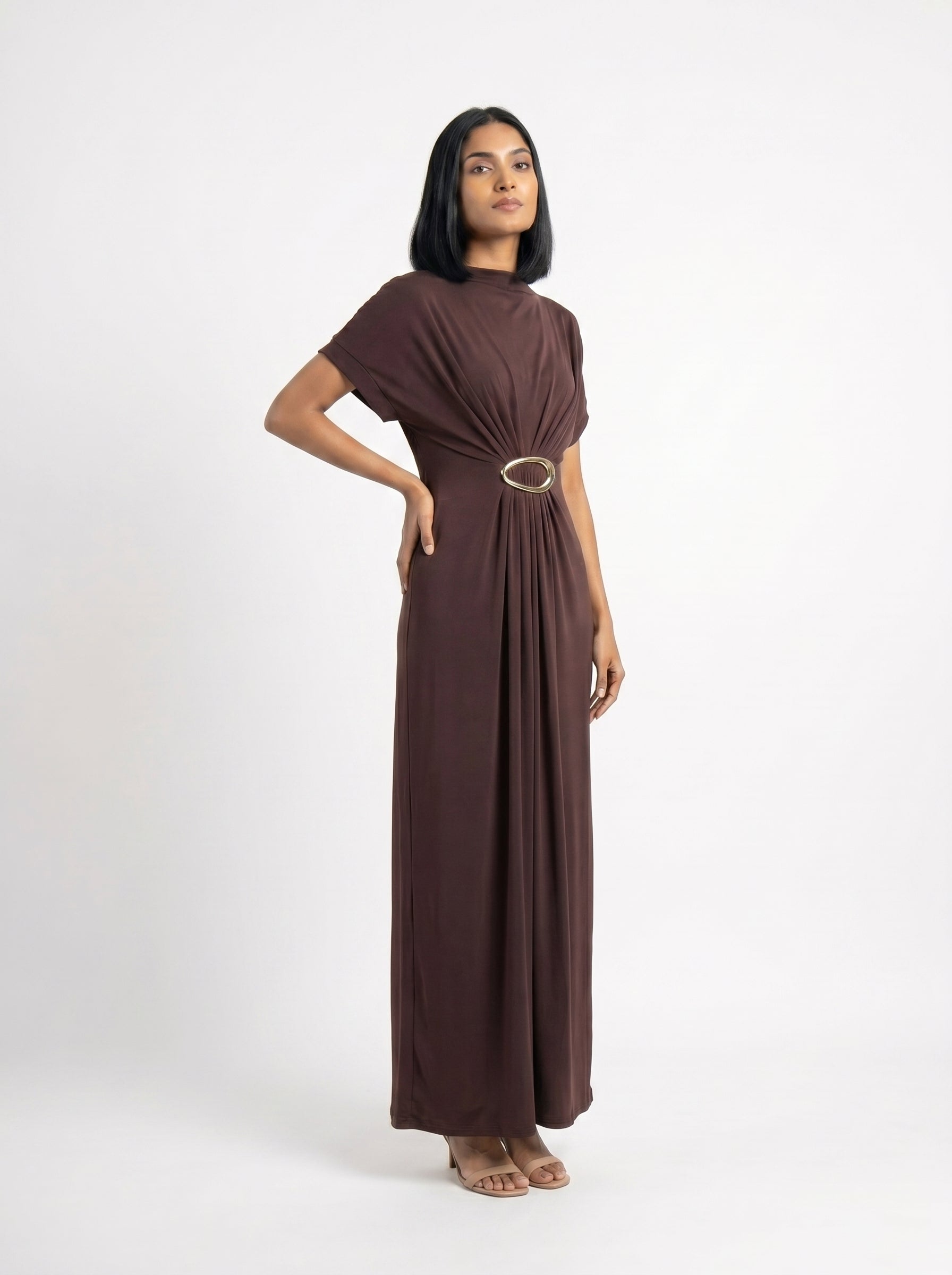 Elegant Ring Detail Maxi Dress for Women