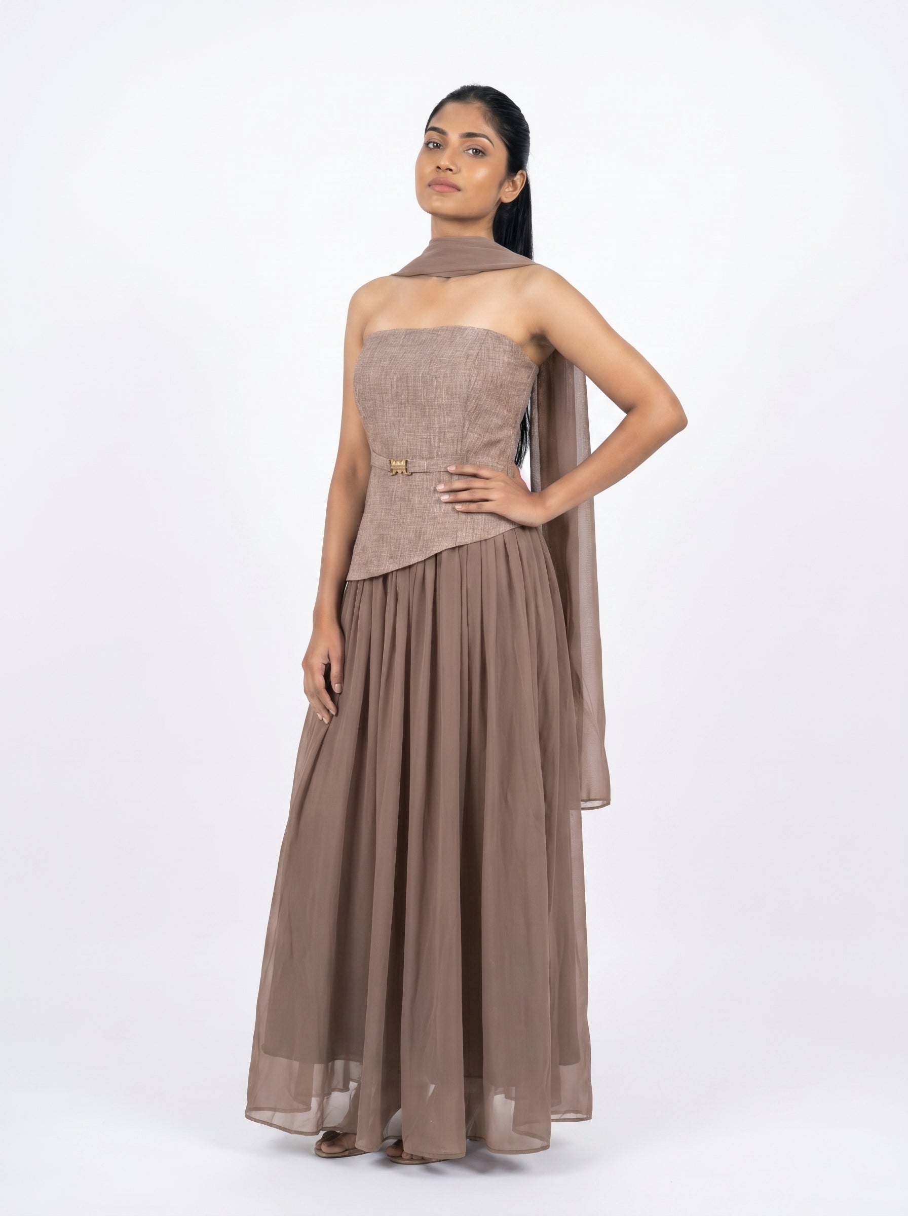 Strapless Layered Maxi Dress for Women