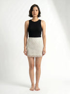 Polka Dot Mesh Mini Skirt