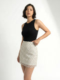 Polka Dot Mesh Mini Skirt
