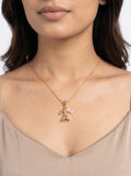 Eiffel Tower charm pendant necklace worn by model