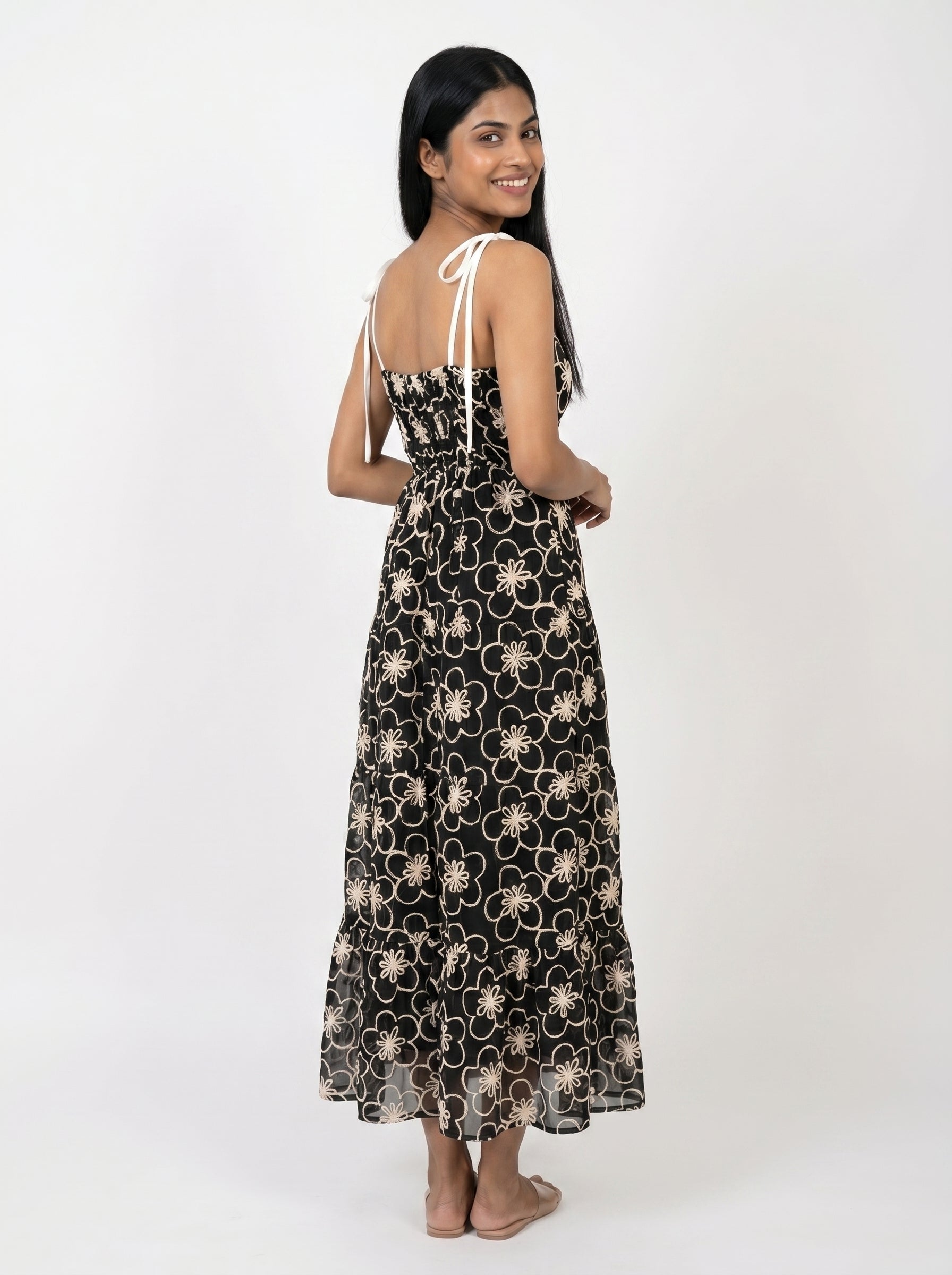 Floral Print Tiered Midi Dress for Women - Grlboss Fashion Store