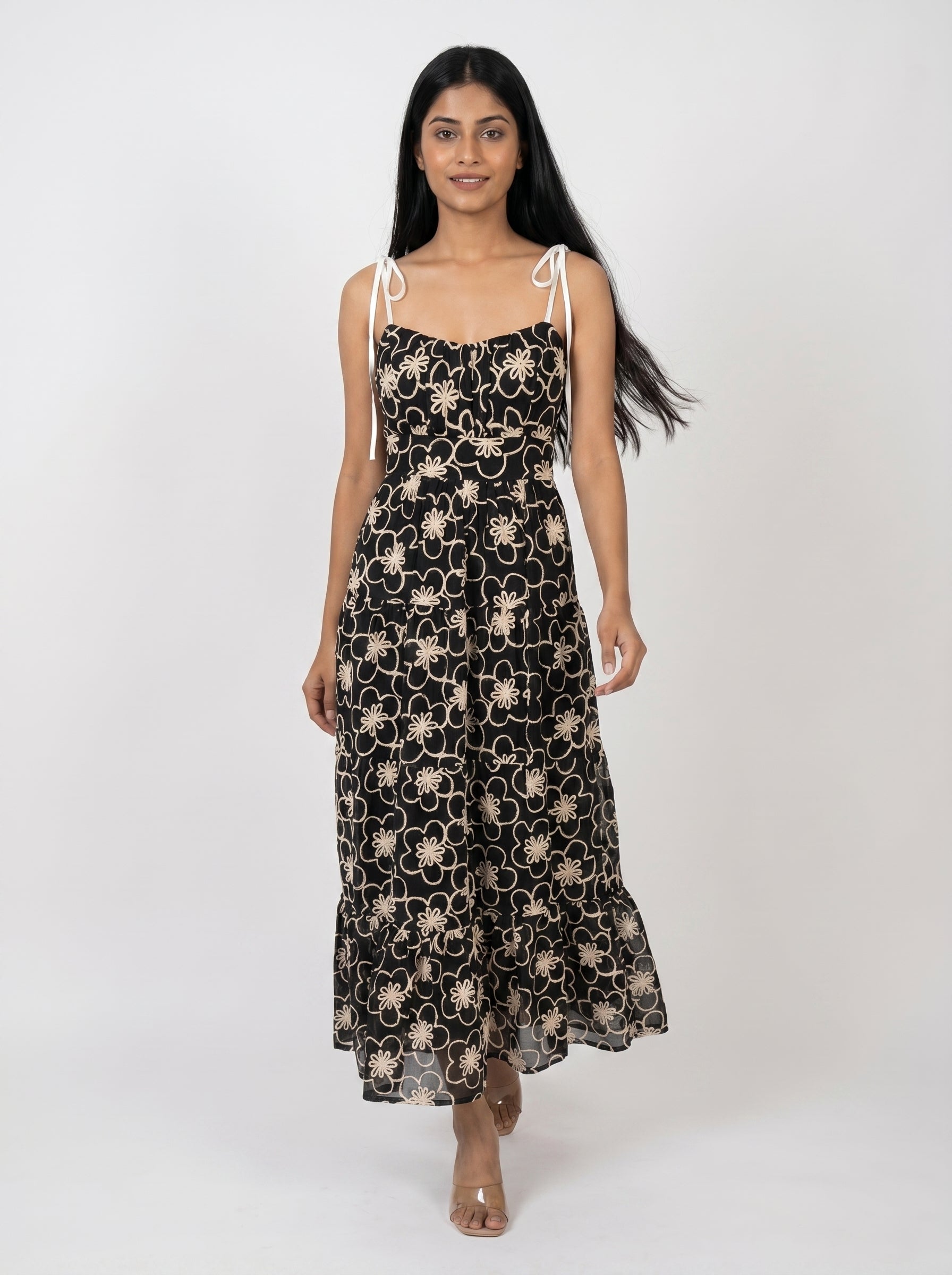 Floral Print Tiered Midi Dress for Women - Grlboss Fashion Store