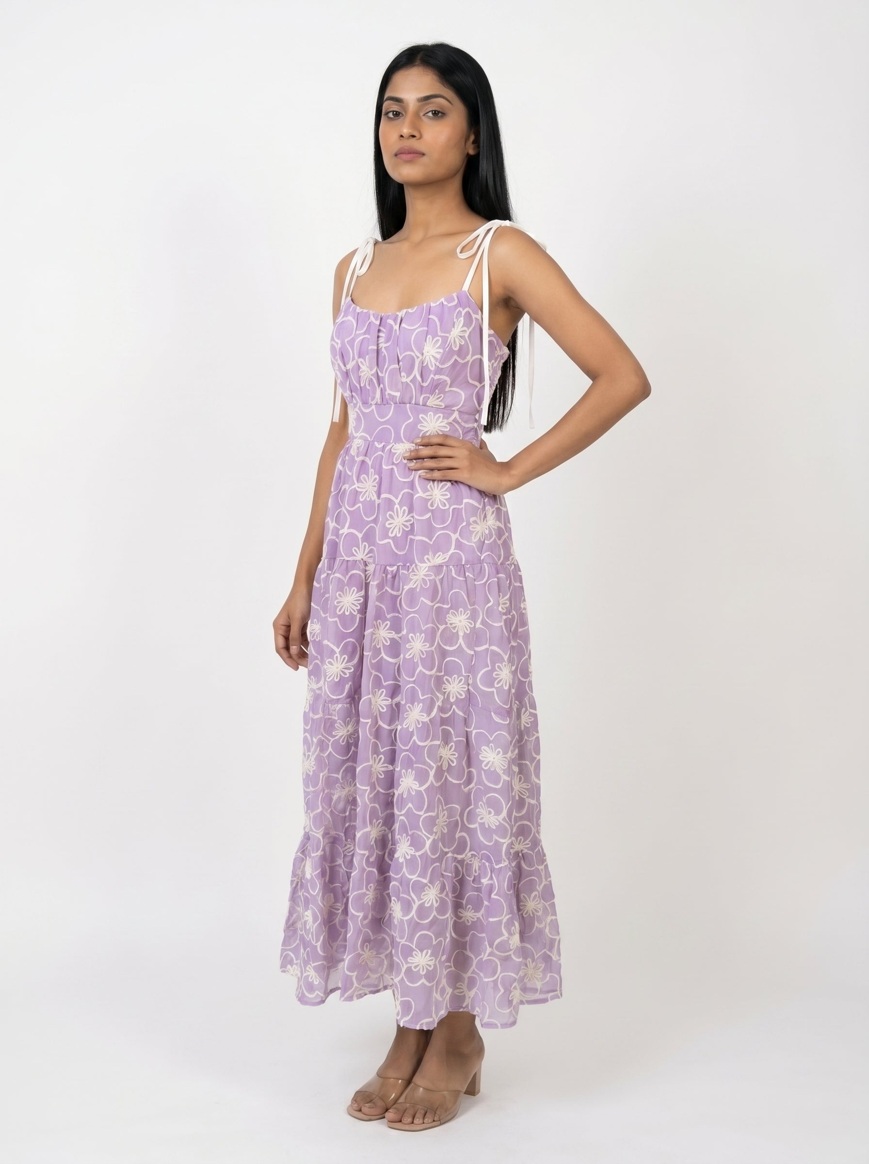 Floral Print Tiered Midi Dress for Women - Grlboss Fashion Store