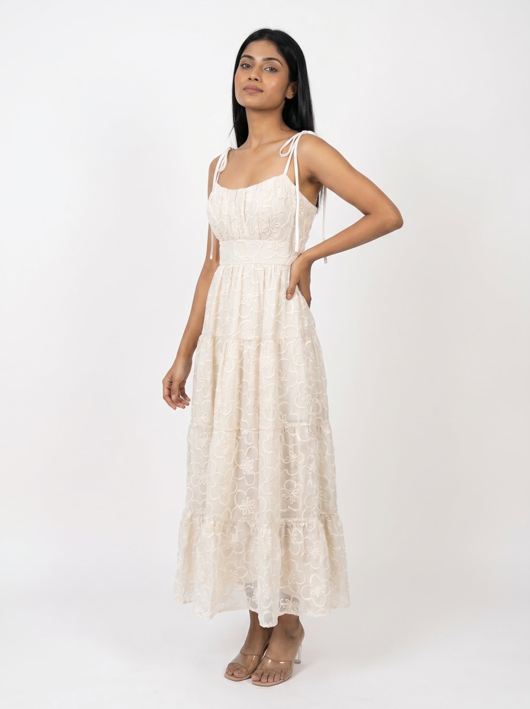 Floral Print Tiered Midi Dress for Women - Grlboss Fashion Store