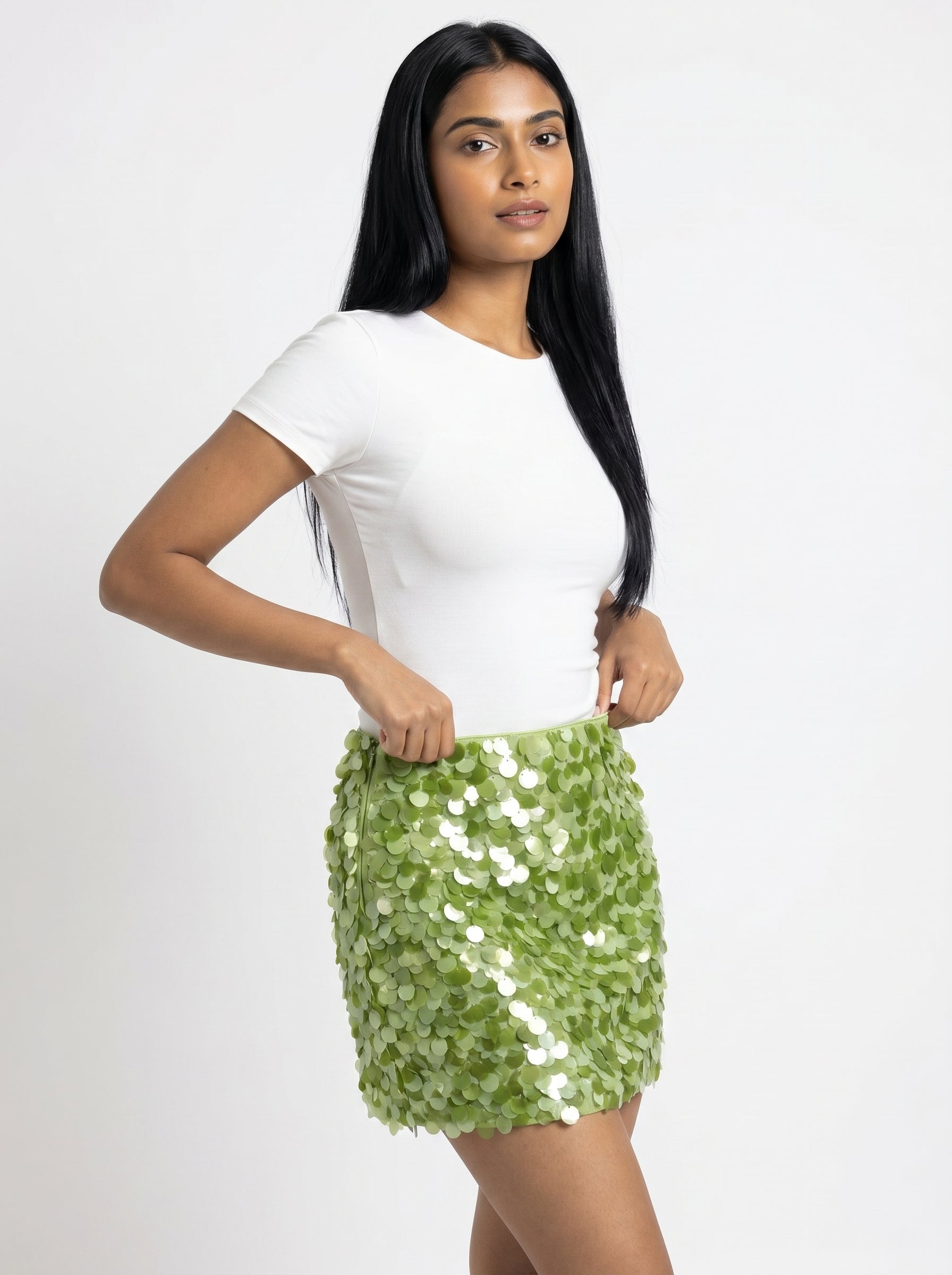 Shell Embellished Mini Skirt for Women - Grlboss Fashion Store
