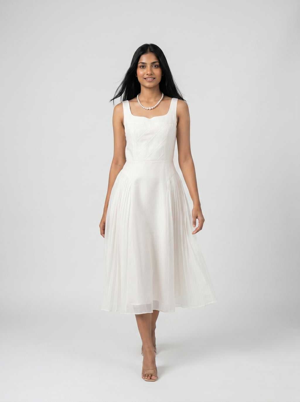 Elegant Pleated Midi Dress for Women - Grlboss Fashion Store