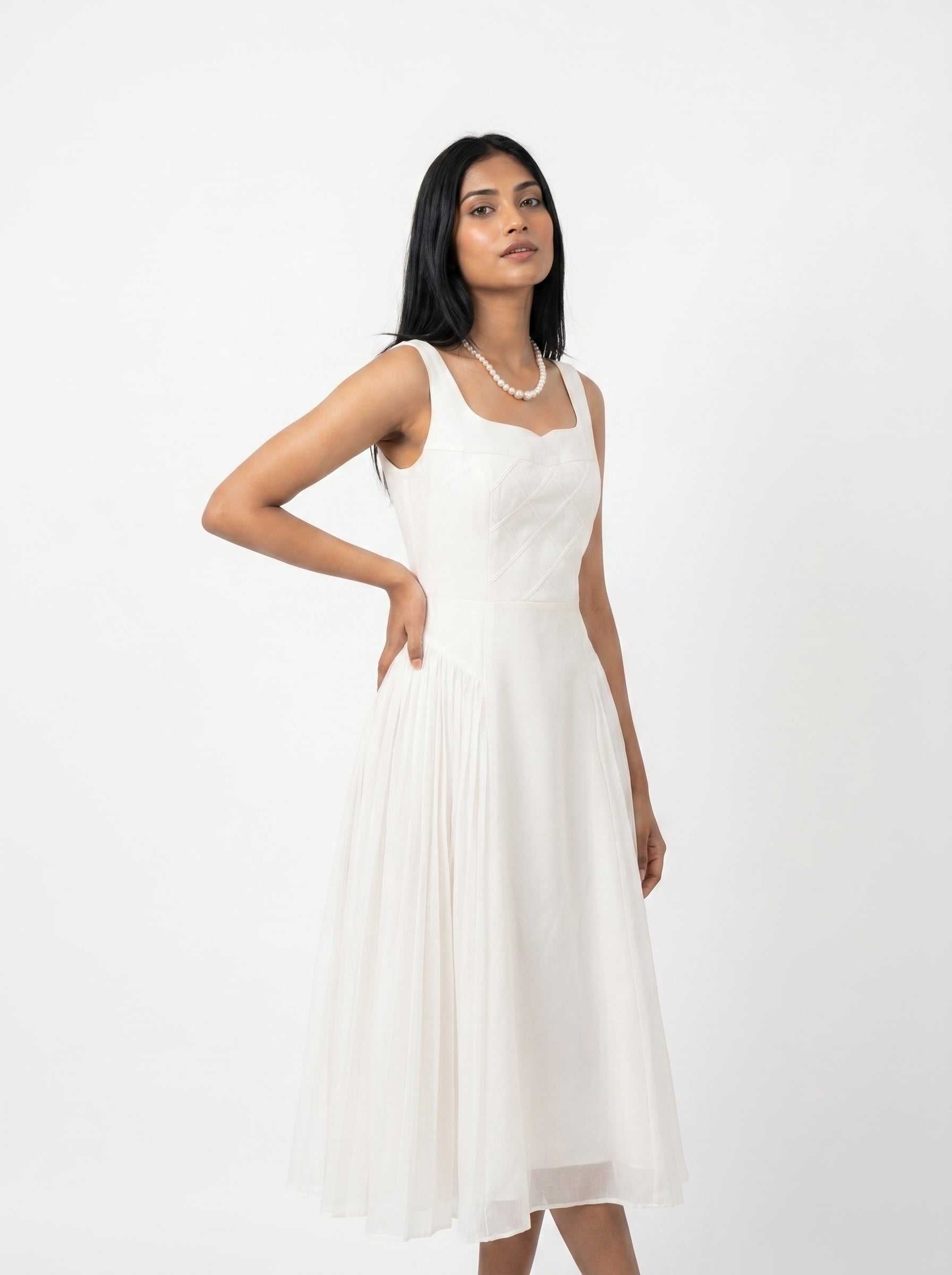 Elegant Pleated Midi Dress for Women - Grlboss Fashion Store
