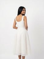 Elegant Pleated Midi Dress for Women