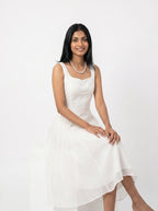 Elegant Pleated Midi Dress for Women