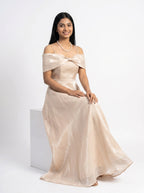 Off-Shoulder Satin Maxi Dress for Women