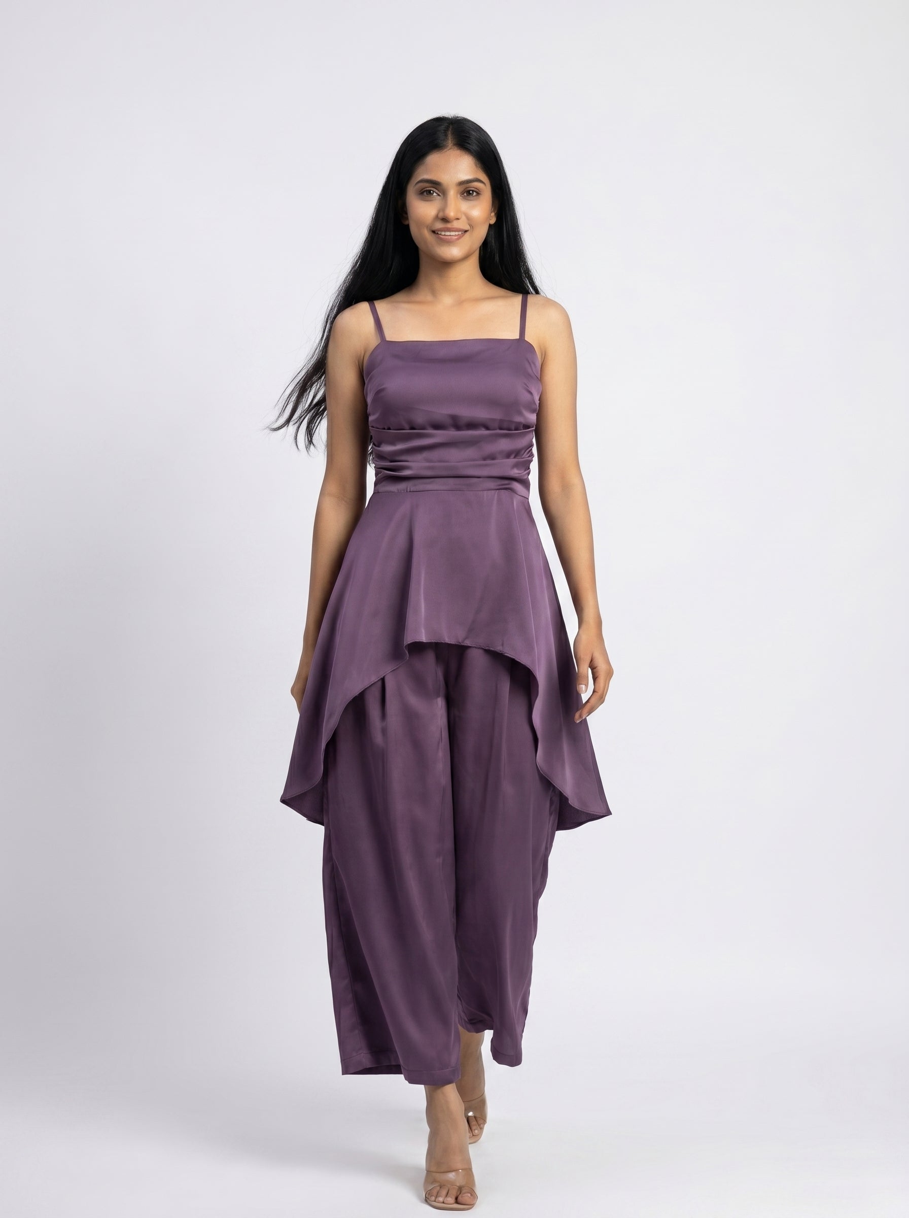 Satin Drape Co-Ord Set for Women