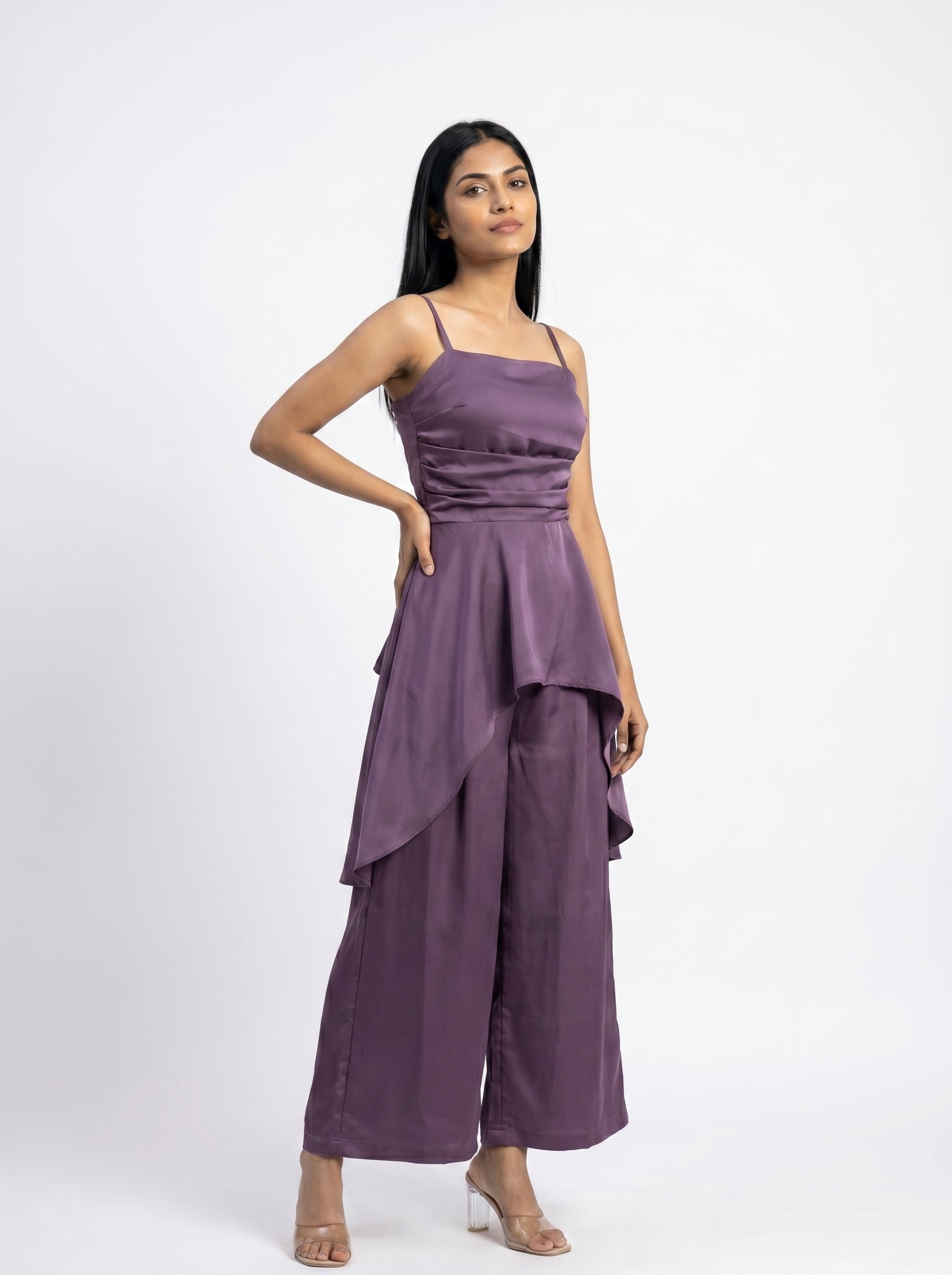 Satin Drape Co-Ord Set for Women