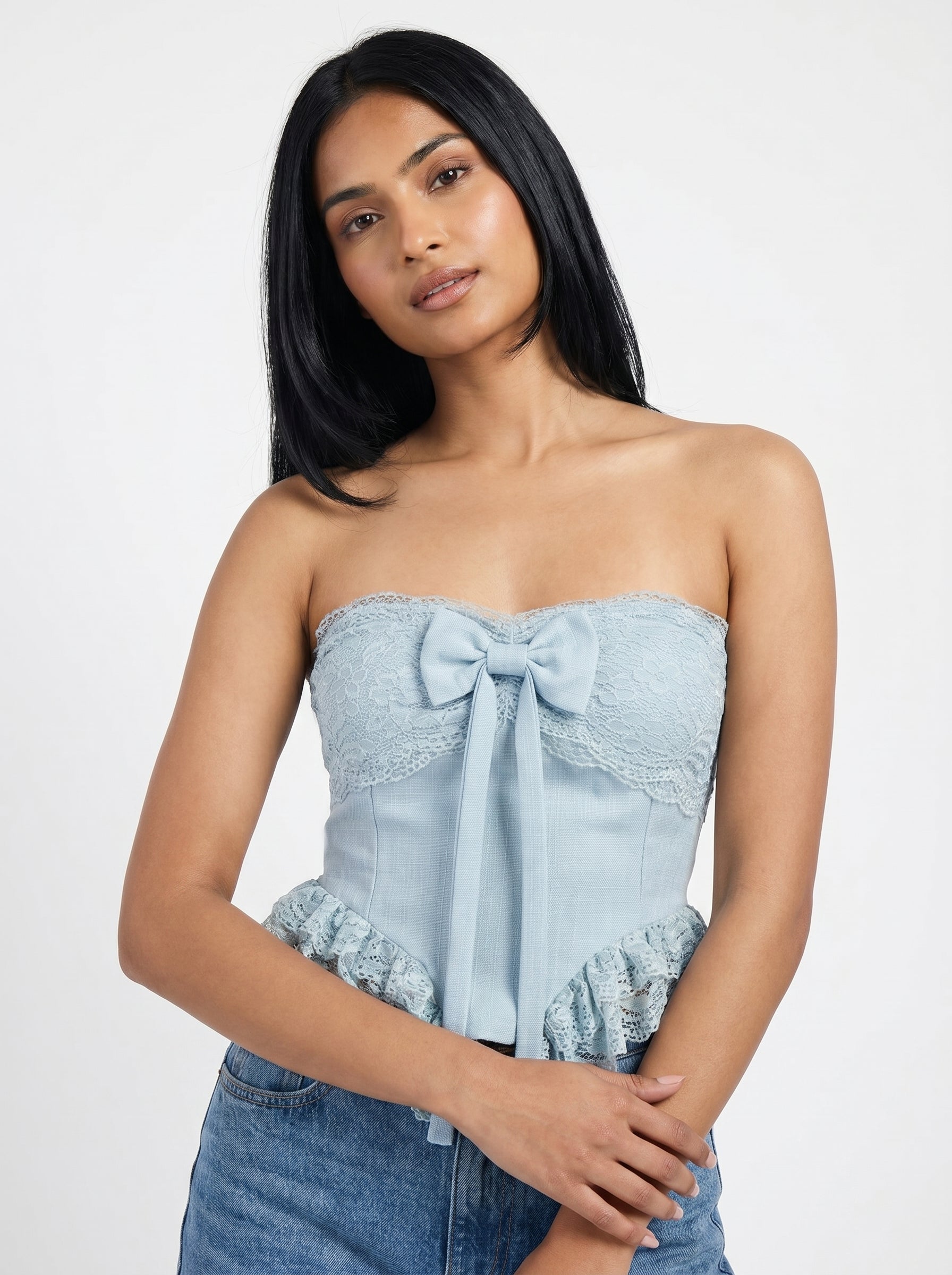 Lace Bow Crop Top