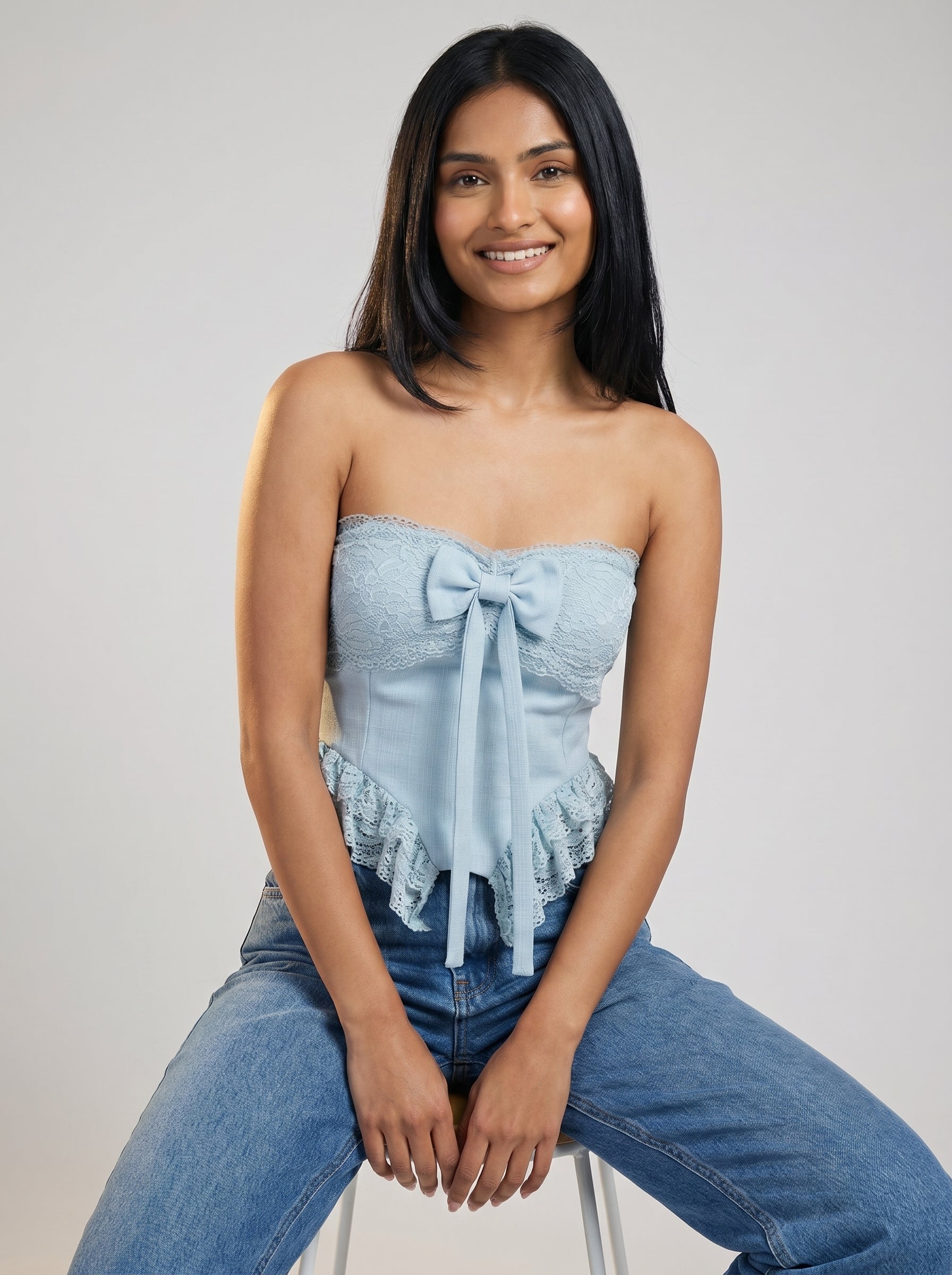 Lace Bow Crop Top