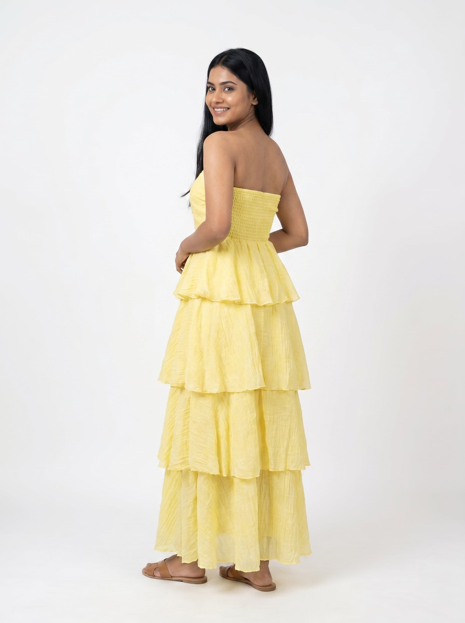 Layered Tube Midi Dress for Women