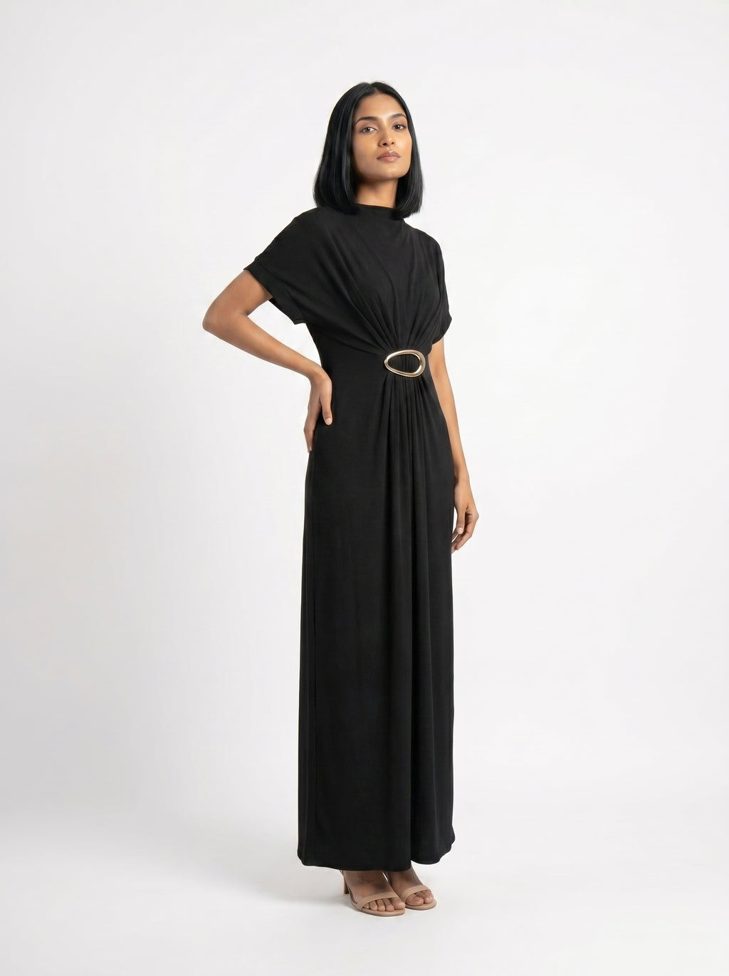 Elegant Ring Detail Maxi Dress for Women