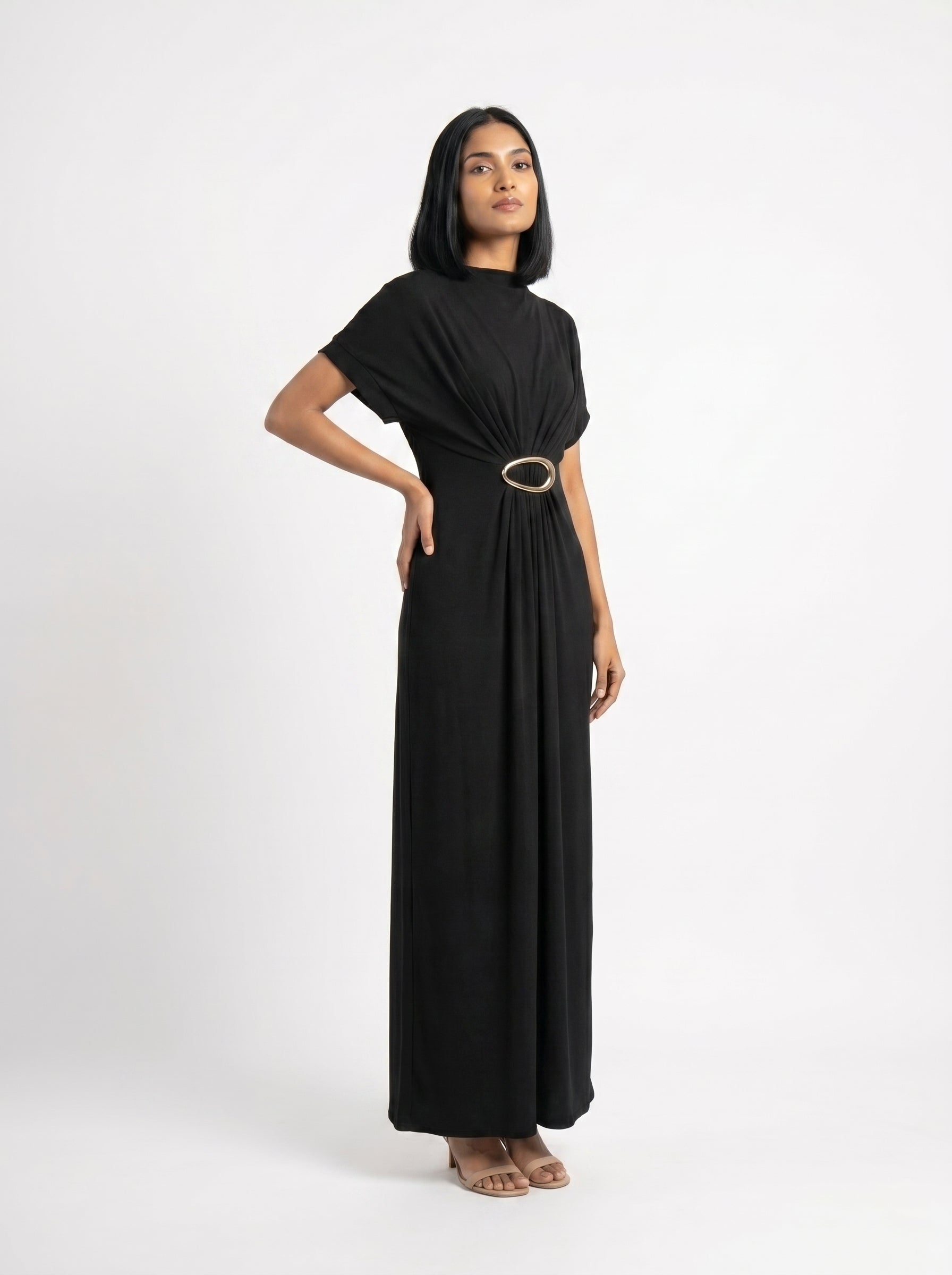 Elegant Ring Detail Maxi Dress for Women